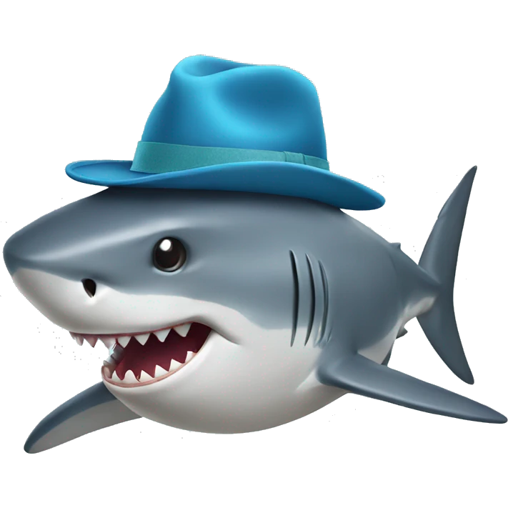 Shark with hat emoji