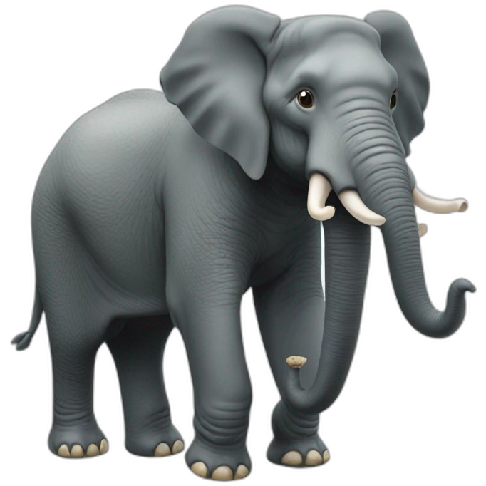 Éléphant qui mange une glace emoji