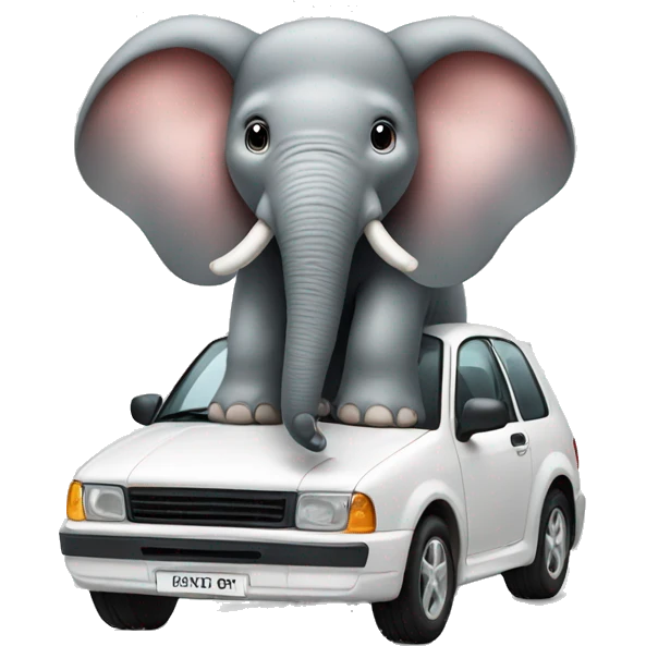 Elefant with car emoji