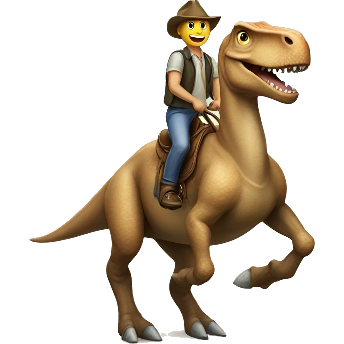 Dinosaur riding horse emoji