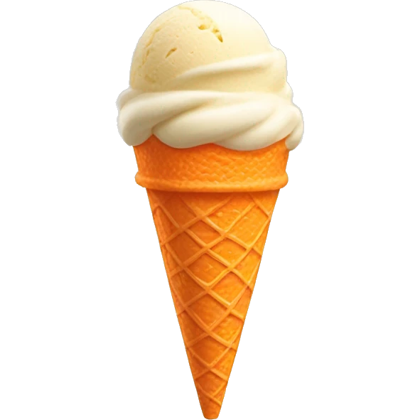 orange and vanilla ice cream cone emoji