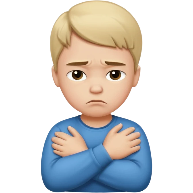 Child pouting with arms crossed emoji
