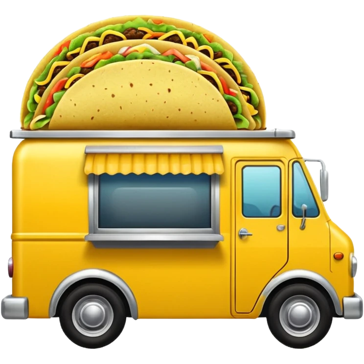 yellow tacos truck. emoji