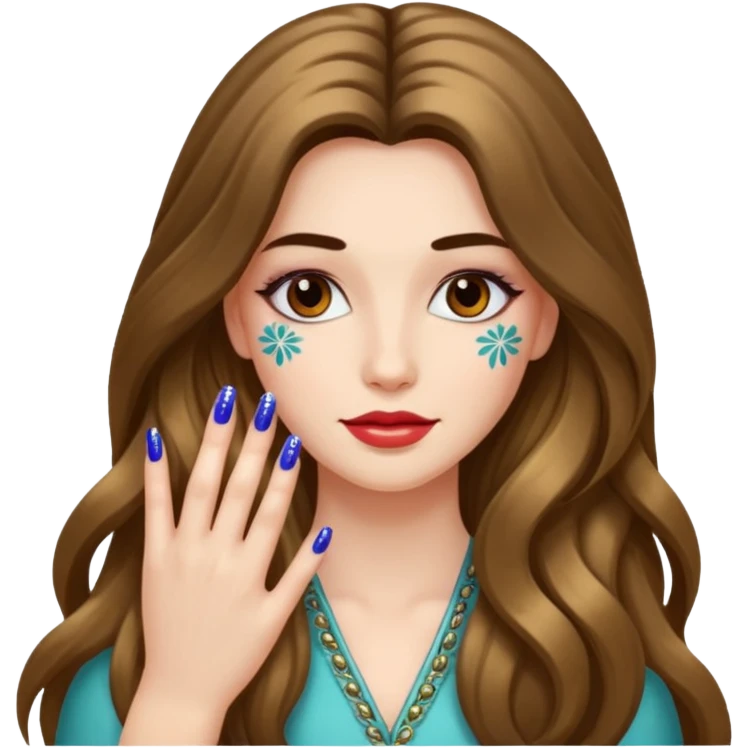 long haired woman nail art emoji
