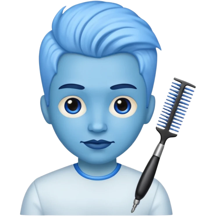 blue mutant hairdresser emoji