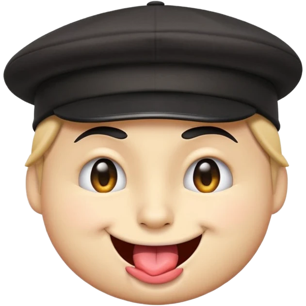 



Emoji face with a black cap turned backwards

Winking with the left eye

Sticking out tongue playfully

Smiling with a mischievous expression


 emoji