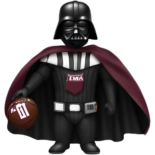 Darth Vader with a Texas a&m jersey emoji
