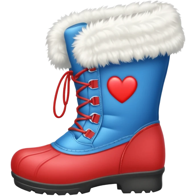 heart with winter snow boots emoji