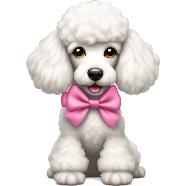 White poodle with a pink bow emoji