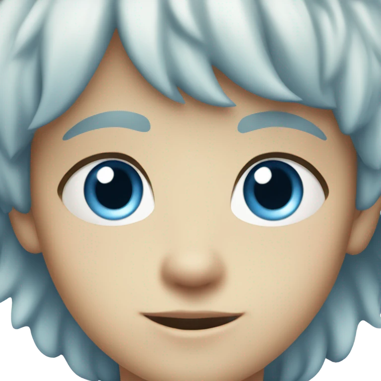 Young Caucasian boy with blue eyes and blue hair emoji