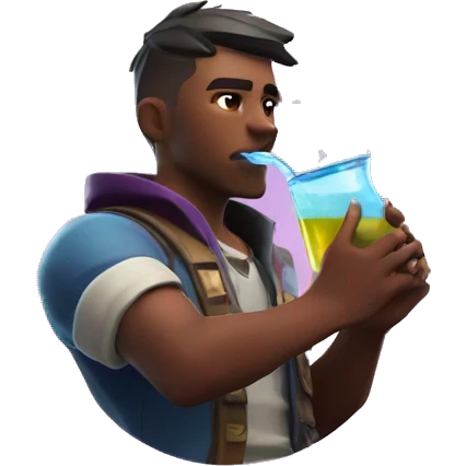 Fortnite player drinking mini shield potion  emoji