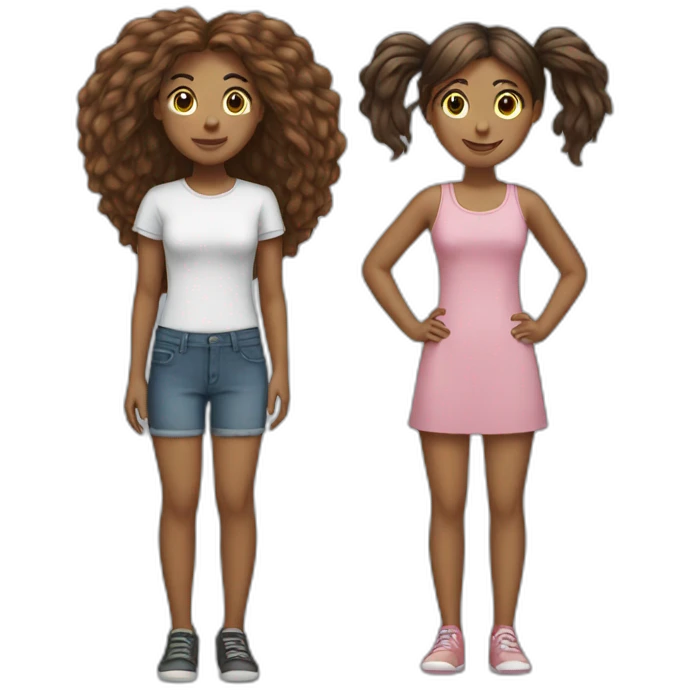 hair and girls standing together emoji