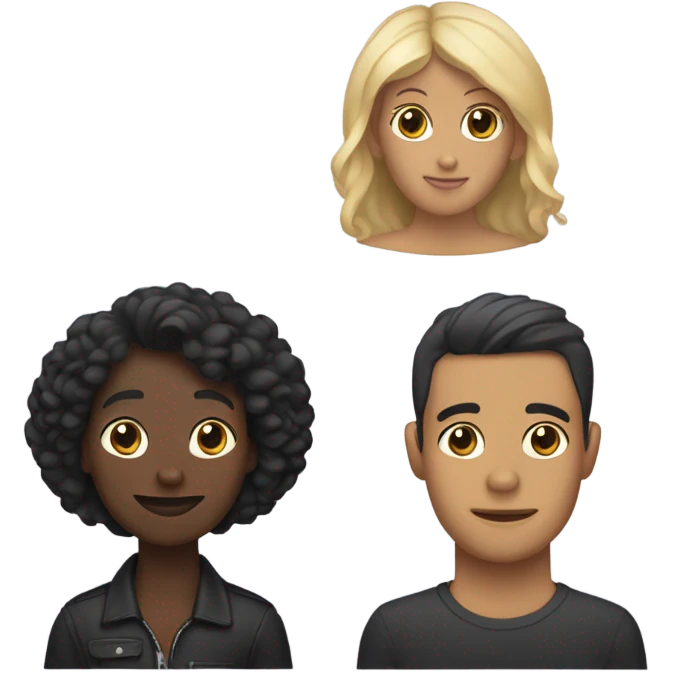Perro negro con dueña rubia y dueño morochito emoji