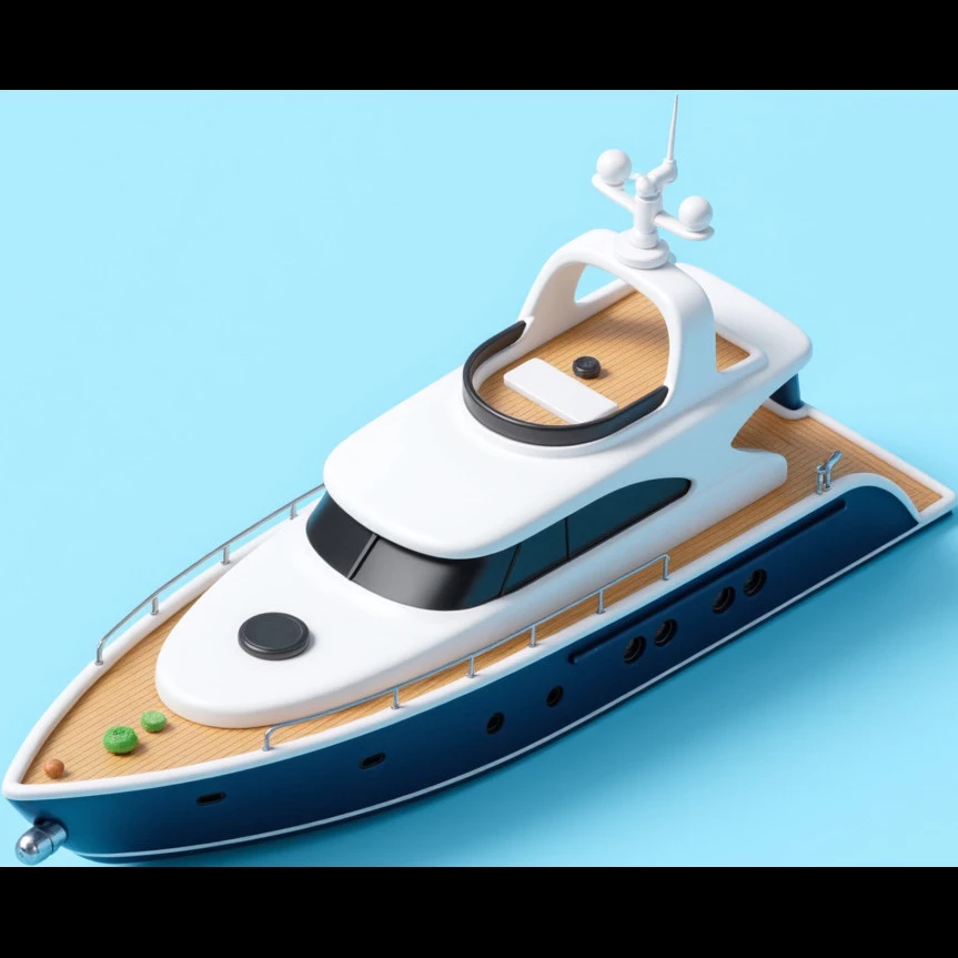 make a 70ft yacht facing to the right  emoji