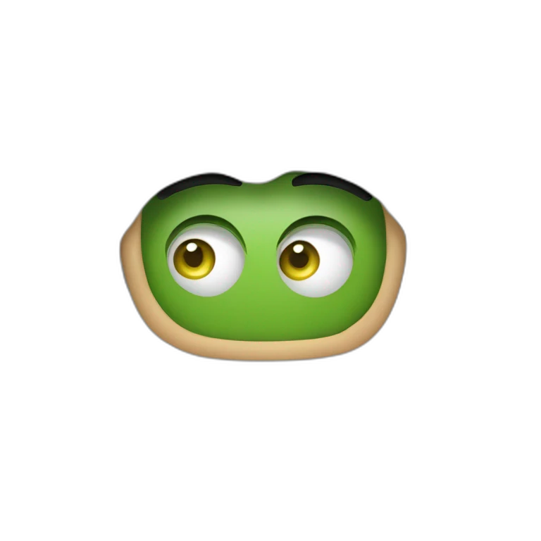 Hombre calvo ojos verdes decepción emoji