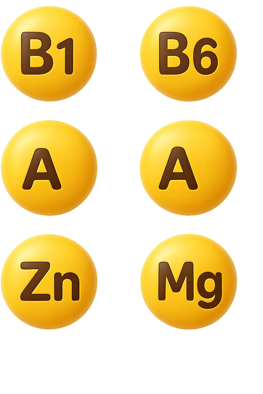 emoji stile iphone in 3d di vitamine del gruppo B, vitamina A, zinco, magnesio, iperrealistico 4k emoji