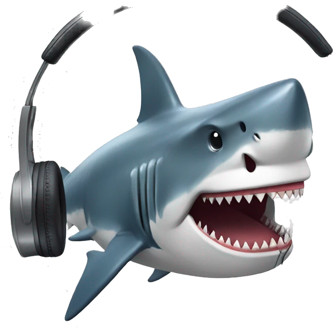 big Shark listening to music  emoji