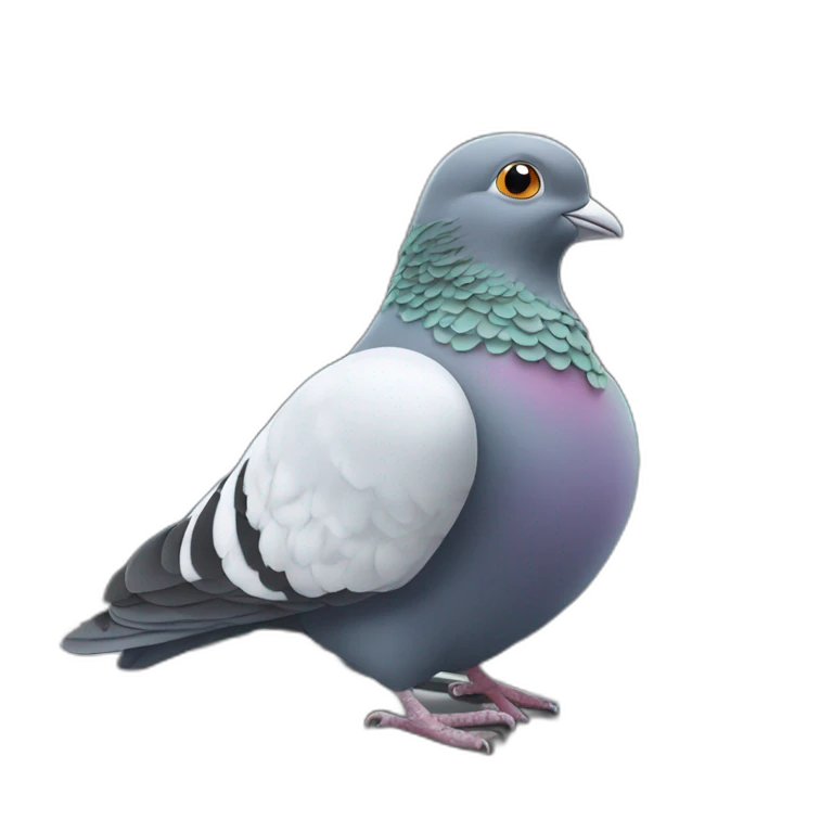 Un pigeon qui mange des graines dans un train emoji
