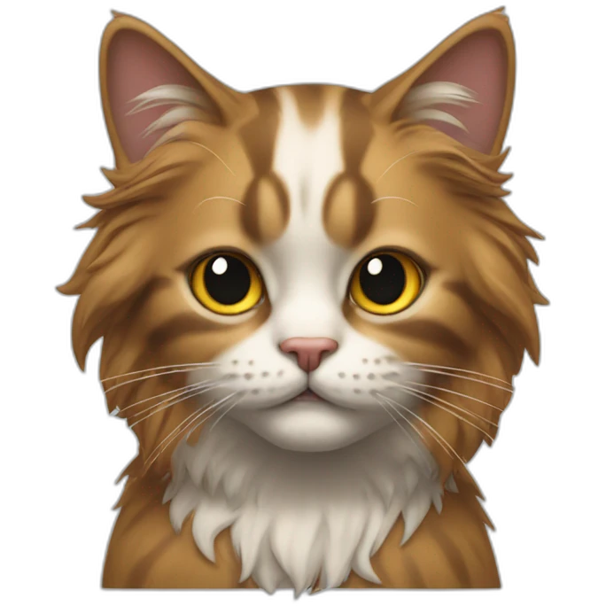 a cat with hair like a clown emoji