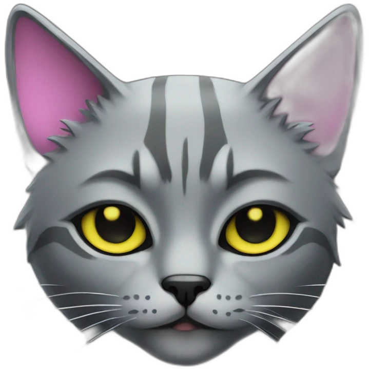 cyberpunk grey cat emoji