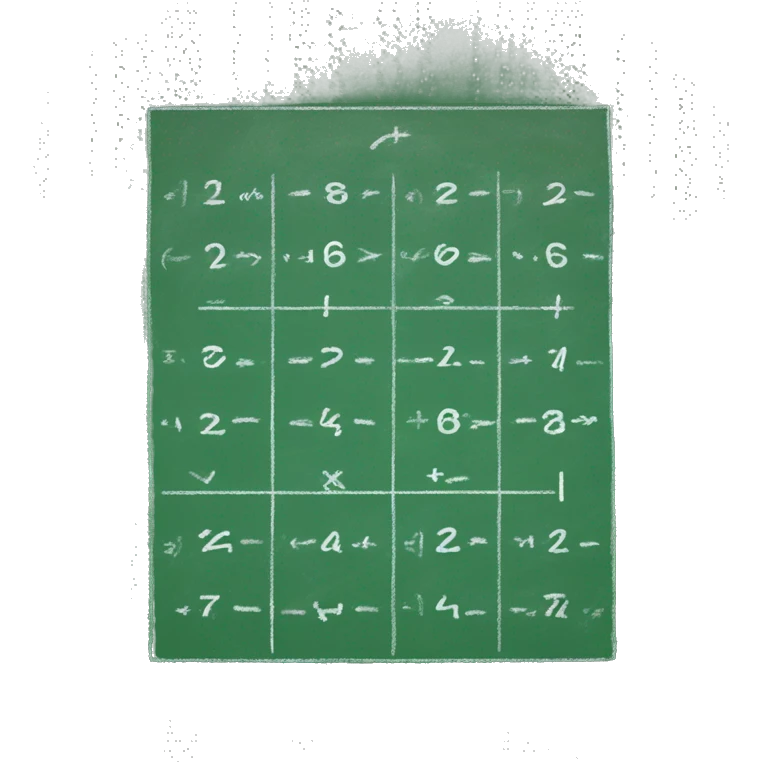 Green chalkboard with math equations written on it emoji