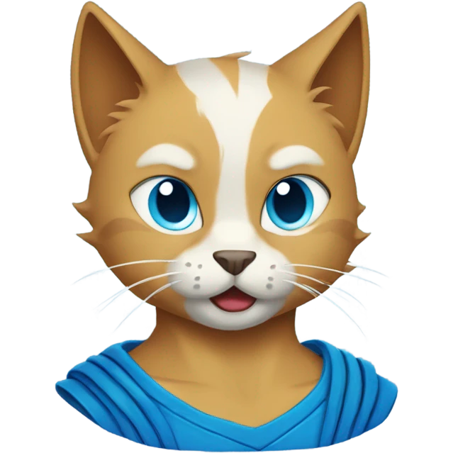 Cat using super saiyan blue emoji