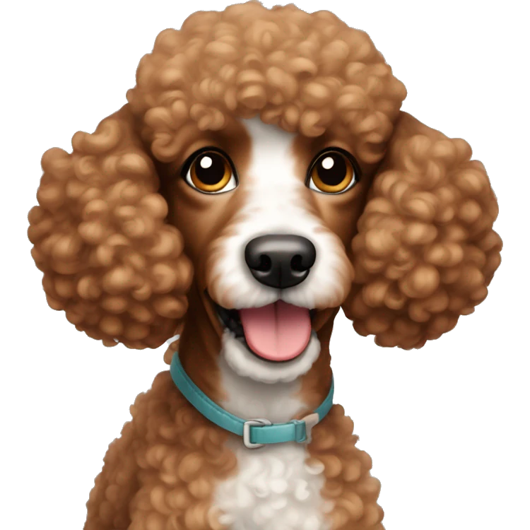 Poodle-girl dog, very cute, red-brown hair emoji
