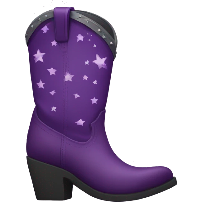 Western purple boots with stars  emoji