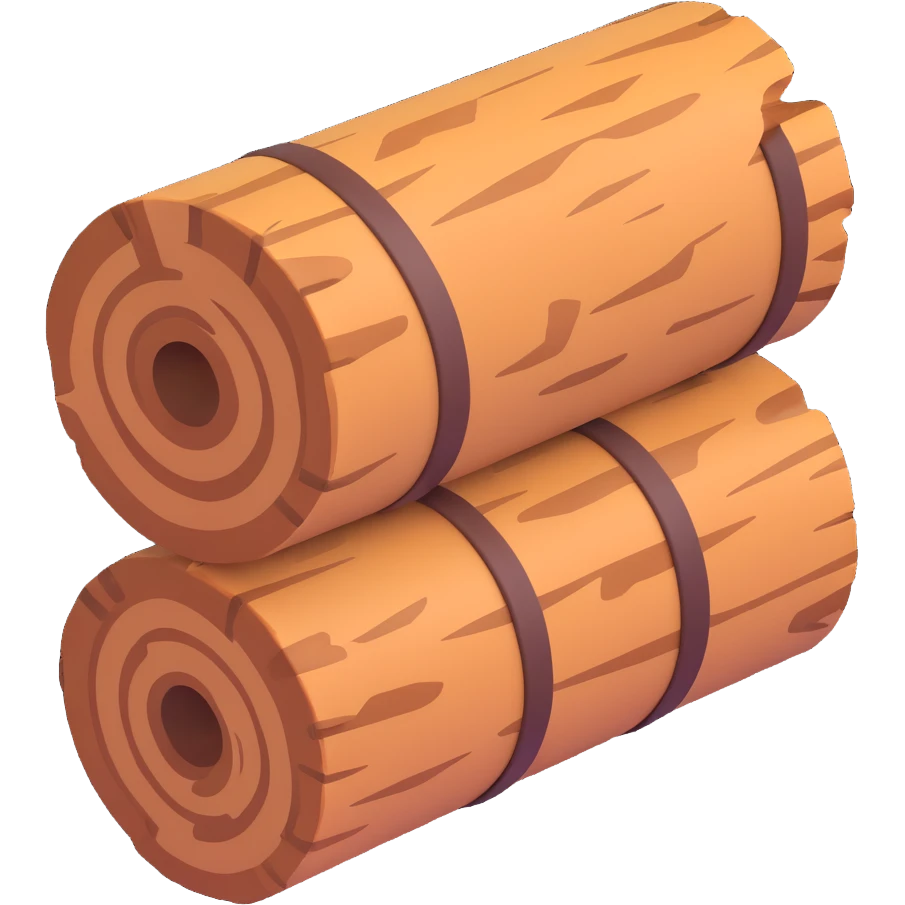 simple and realistic 3D emoji style log emoji