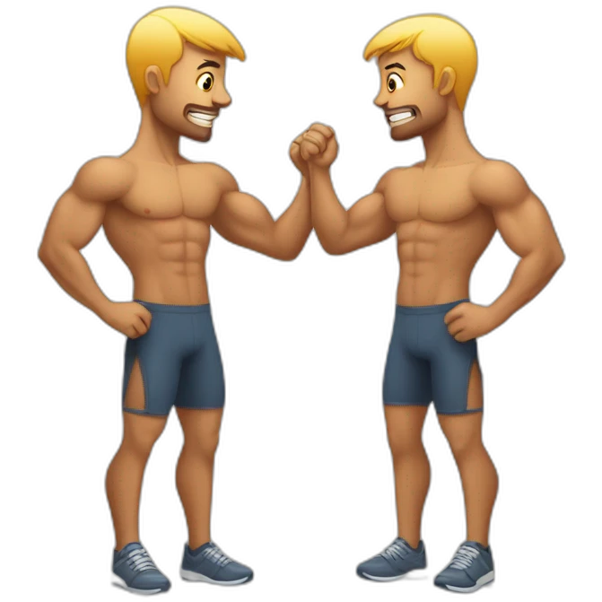 muscular person looking in the mirror but the reflection reflects a skinny person emoji