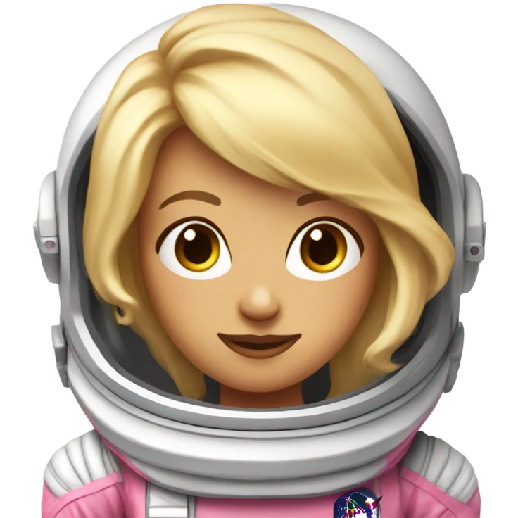 Pink astronaut girl blonde  emoji
