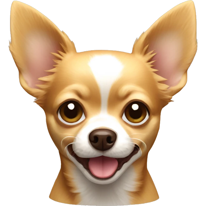 Gold-brown, fuzzy Chihuahua barking emoji