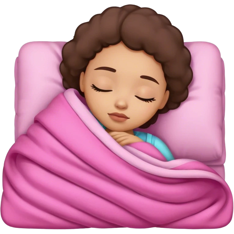 lightskin girl sleeping with pink blanket emoji