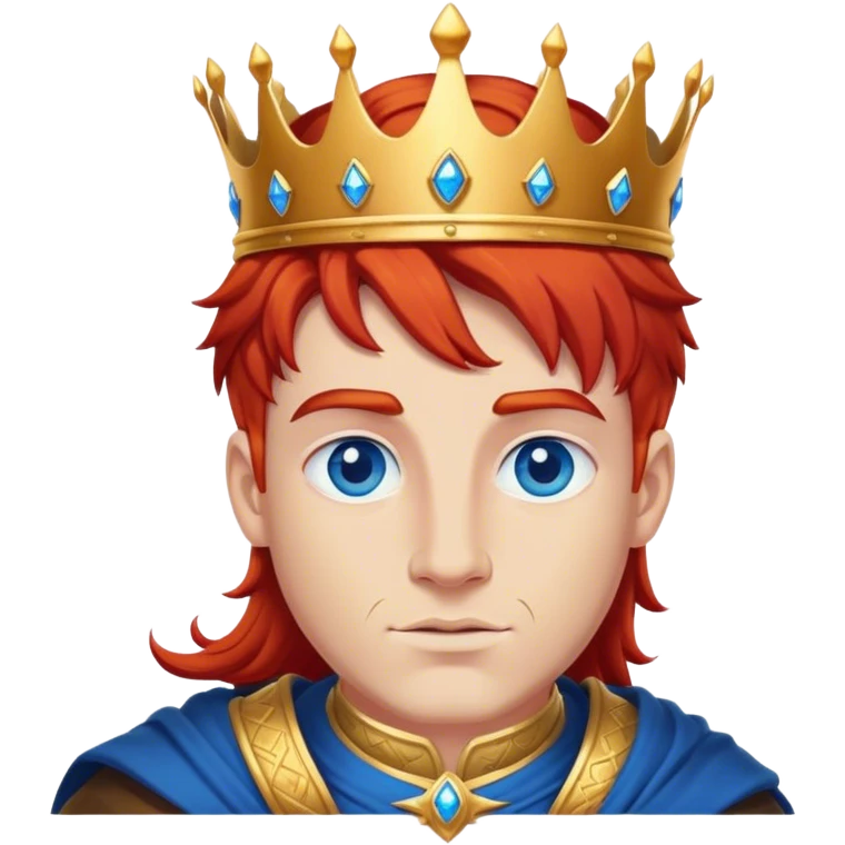 Red hair king blue eyes, emoji