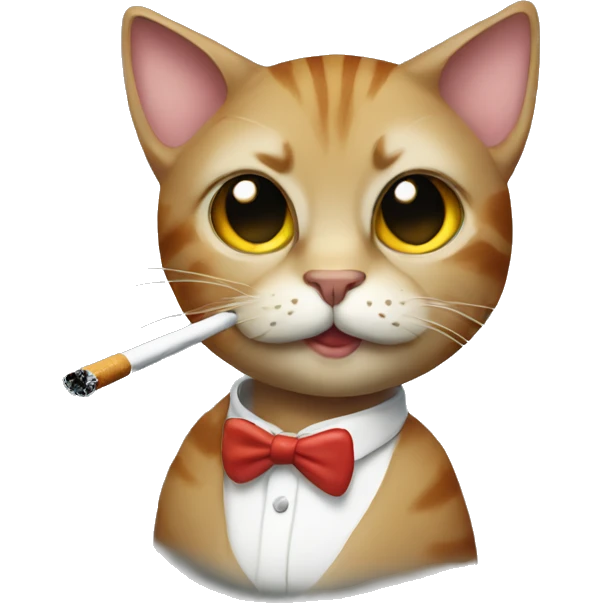Cat smoking a cigarette emoji