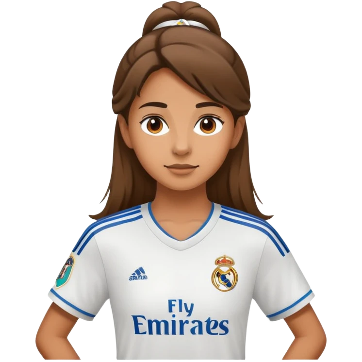 Girl in real madrid jersey emoji