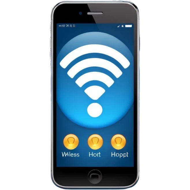 smartphone with wireless hotspot signal emoji