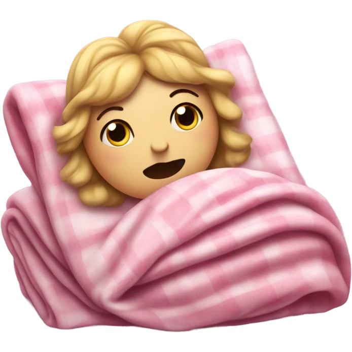 Glinda in her pink dress is sick under a blanket emoji