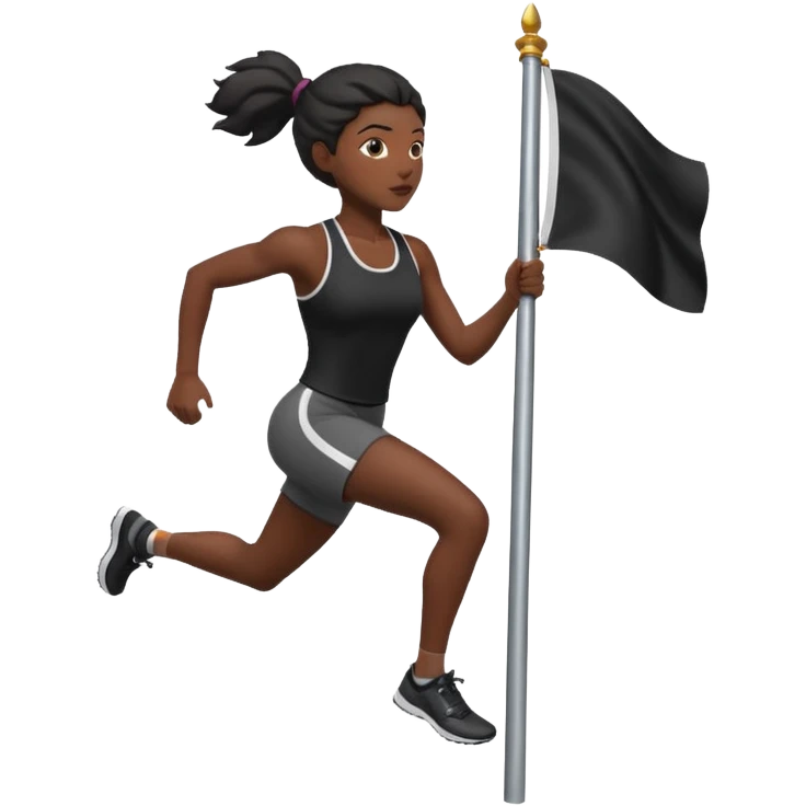Black woman running up a flagpole  emoji