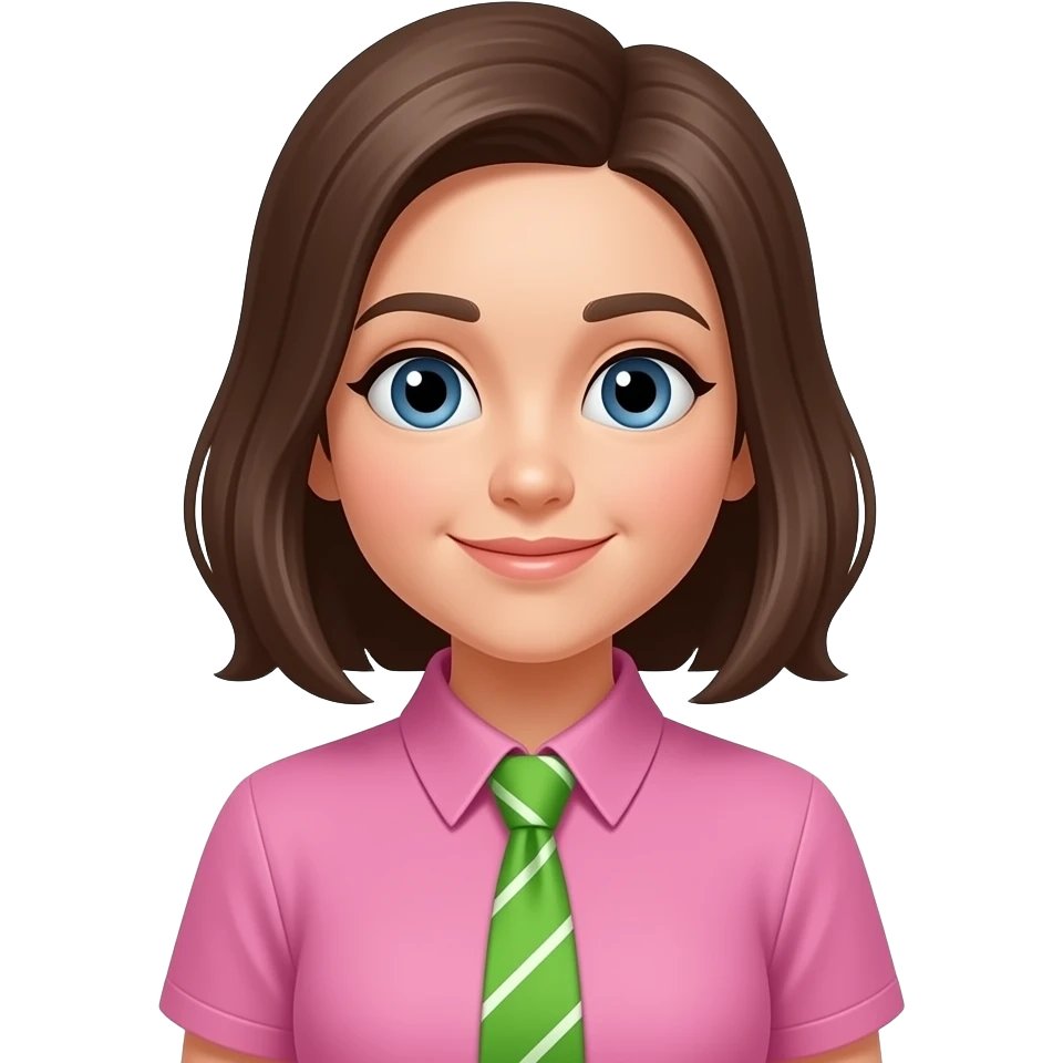 girl in pink shirt and wear vibrant green tie emoji