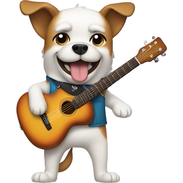 Dog with a guitar emoji