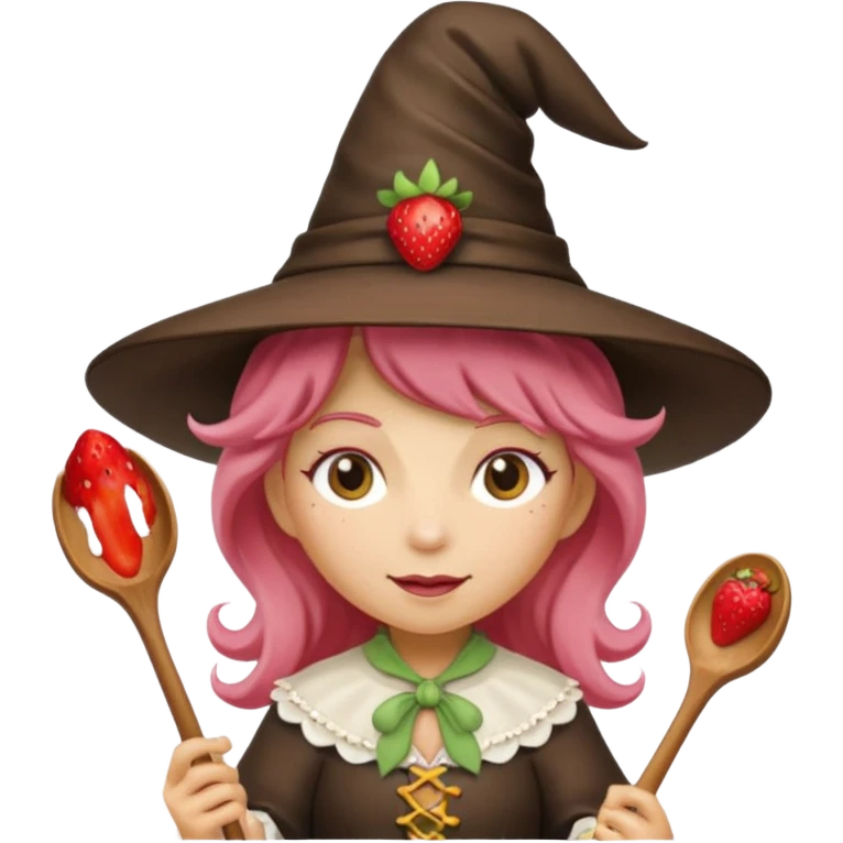 Strawberry shortcake witch emoji