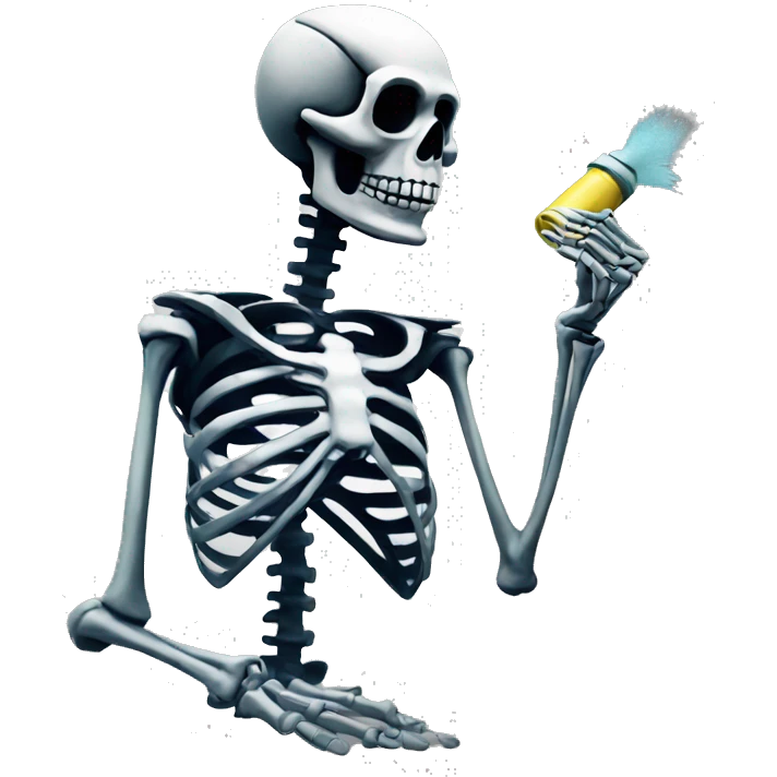 Skeleton using spray paint  emoji