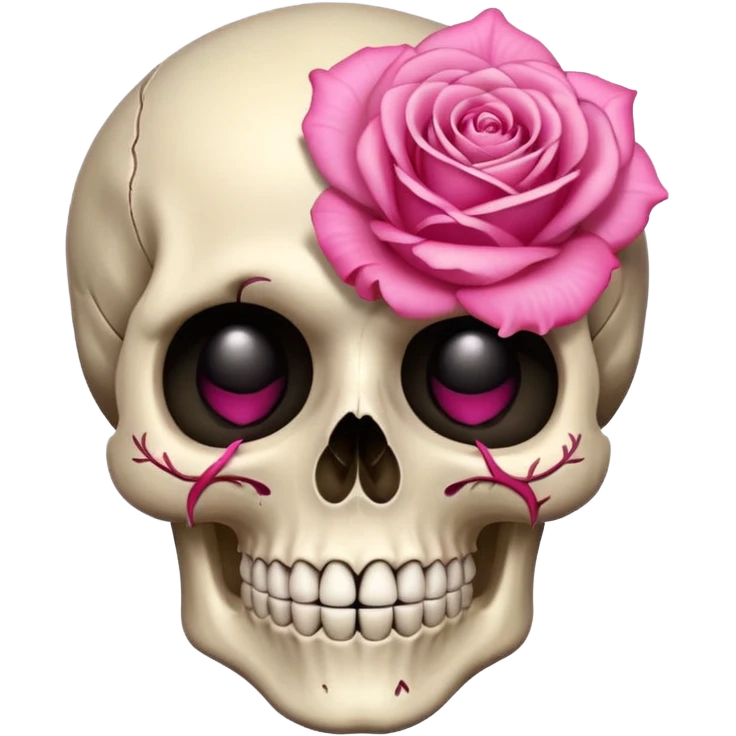 Смайлик розочки и черепа emoji