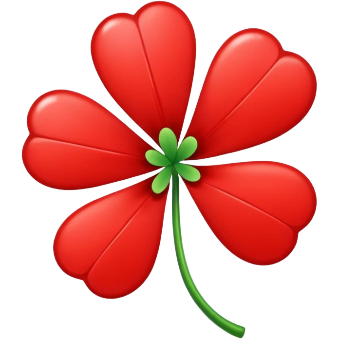 Trébol de 5 hojas rojo emoji