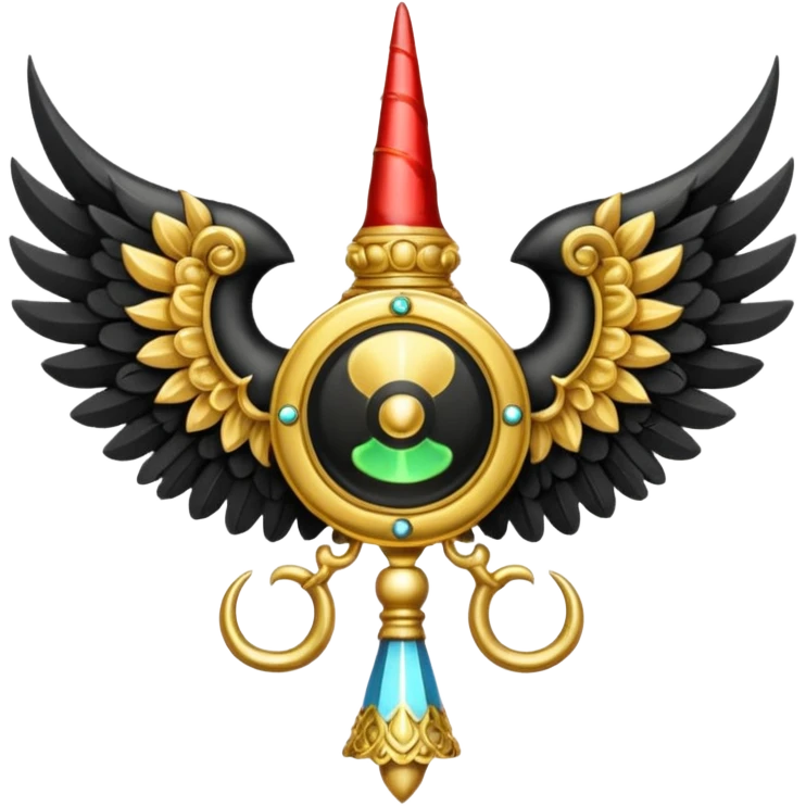 holy emblem with black wings with horn emoji