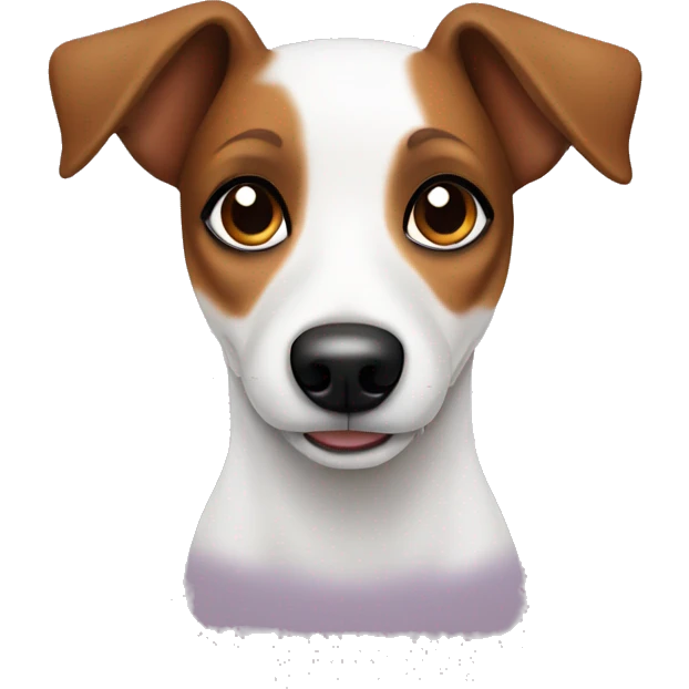 Jack Russell dog with brown eyes in heart emoji