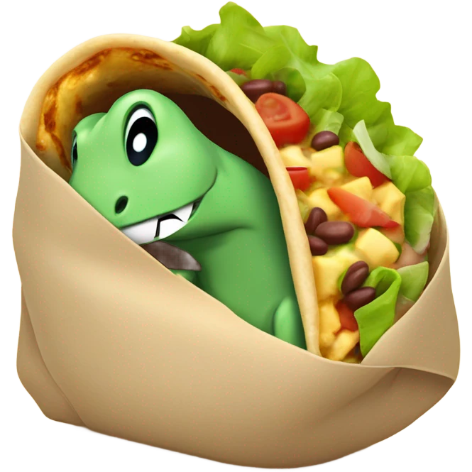 Dinosaur in a burrito emoji