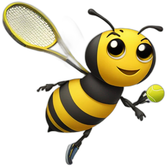 Bee playing tennis emoji