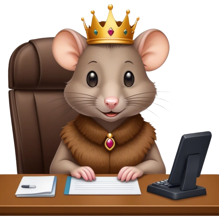 Queen rat working as a receptionist emoji